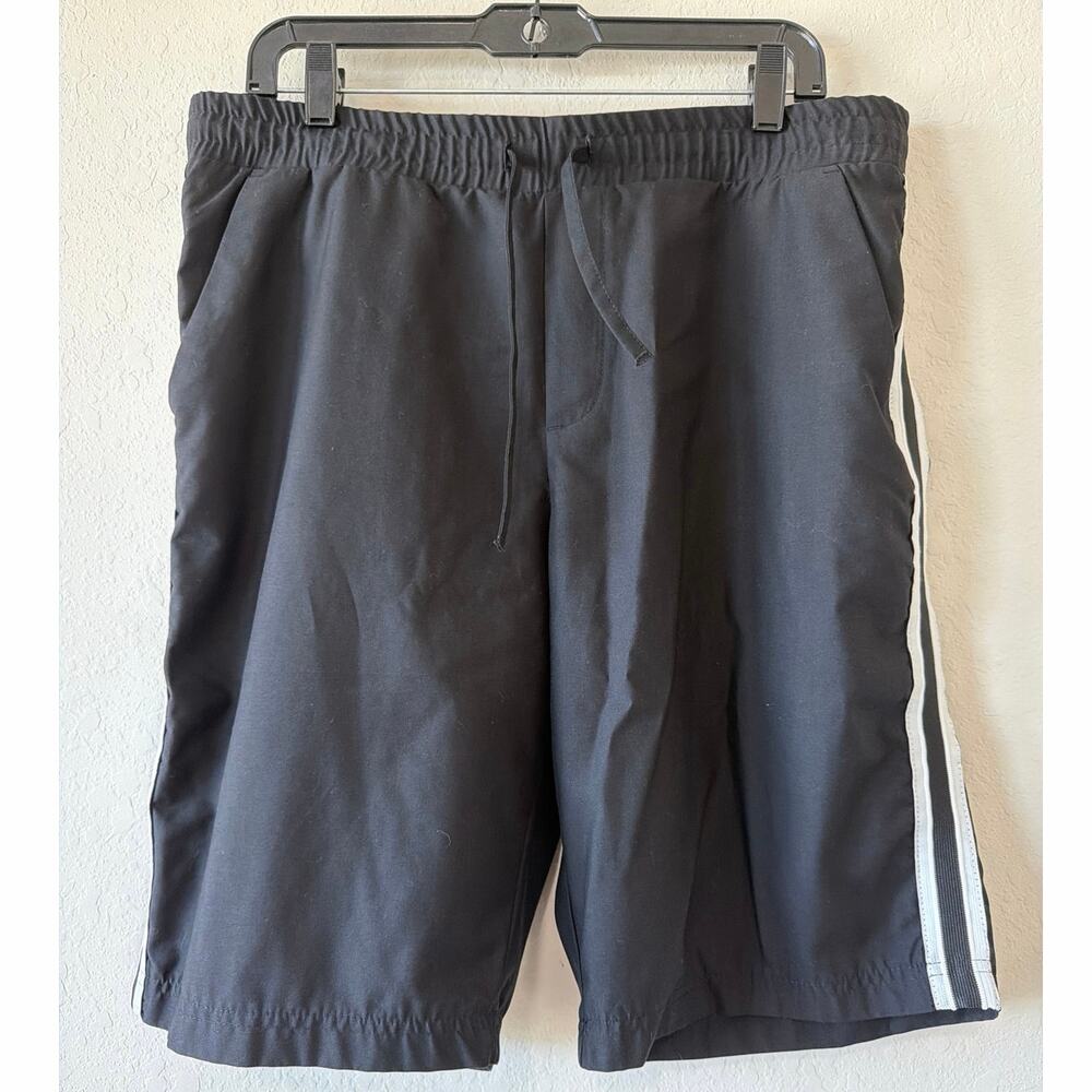 Zara Men Black Athletic Shorts Size Large Drawstrings Pockets Activewear Running
